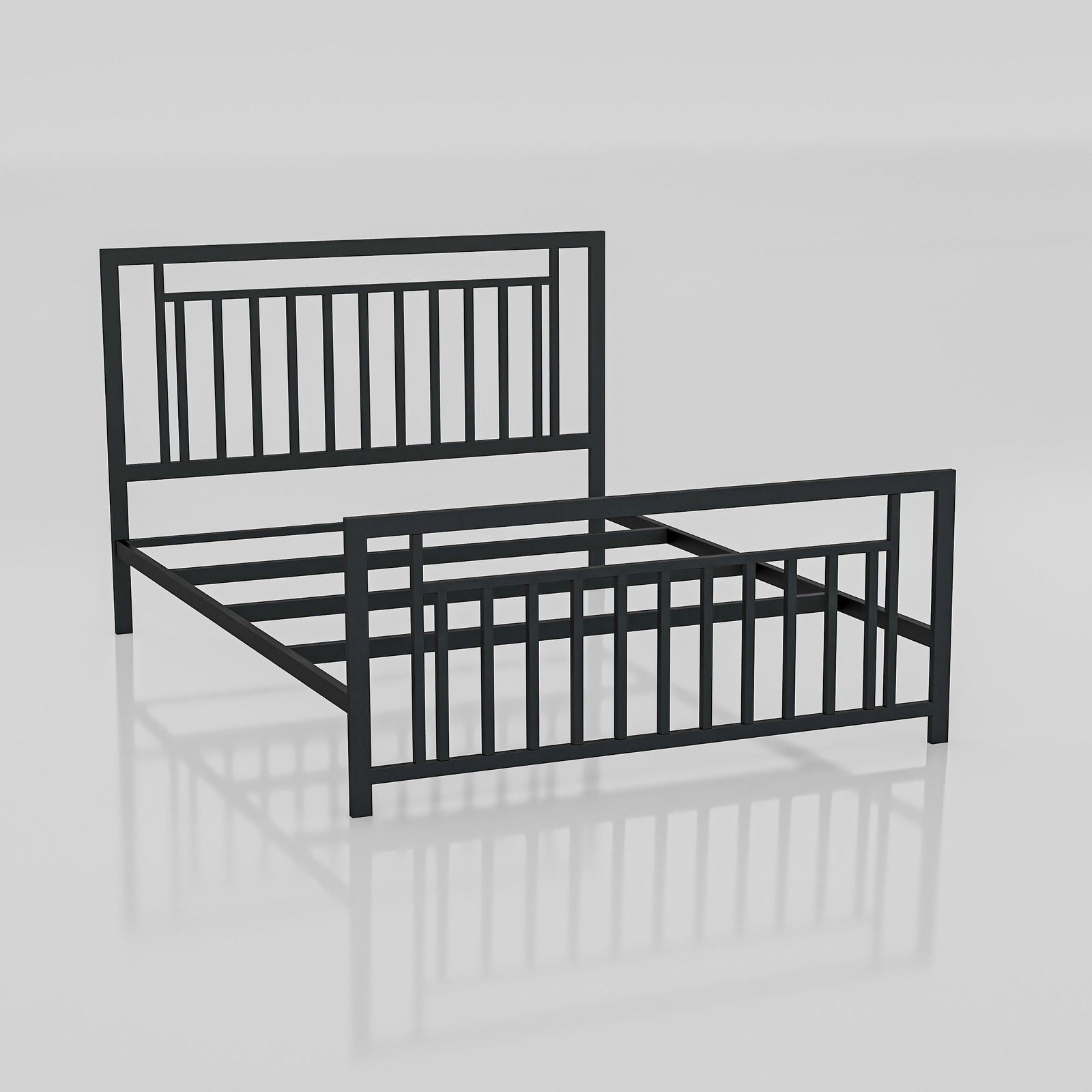 MetalCraft Parallel Lines Iron Bed - Furnishiaa -  -